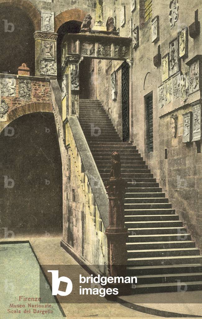 Florence, Italy, Bargello, Staircase (colour photo)