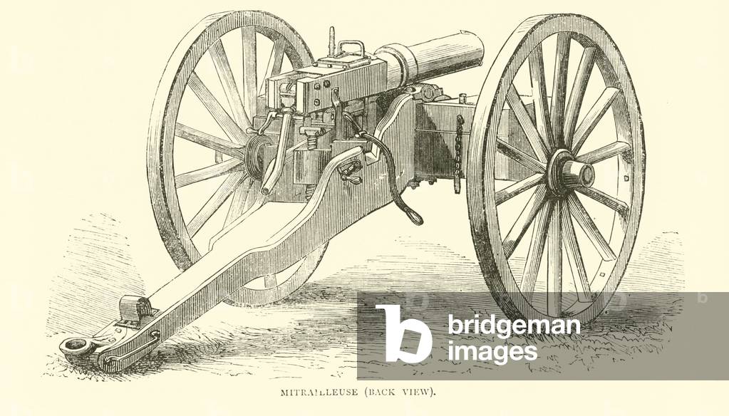 Mitrailleuse, back view, August 1870 (engraving)