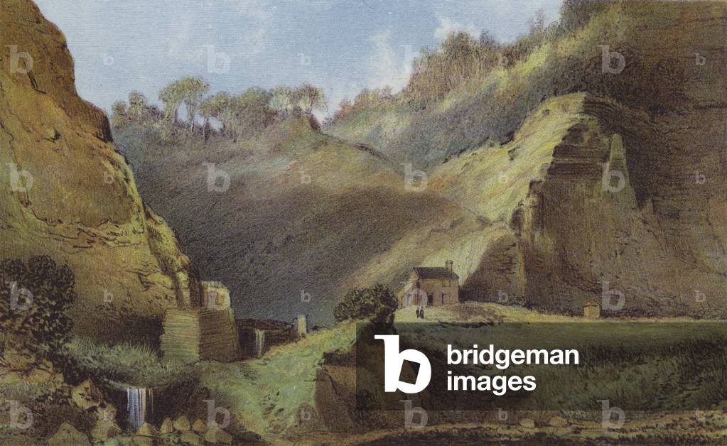 Luccombe Chine (colour litho)