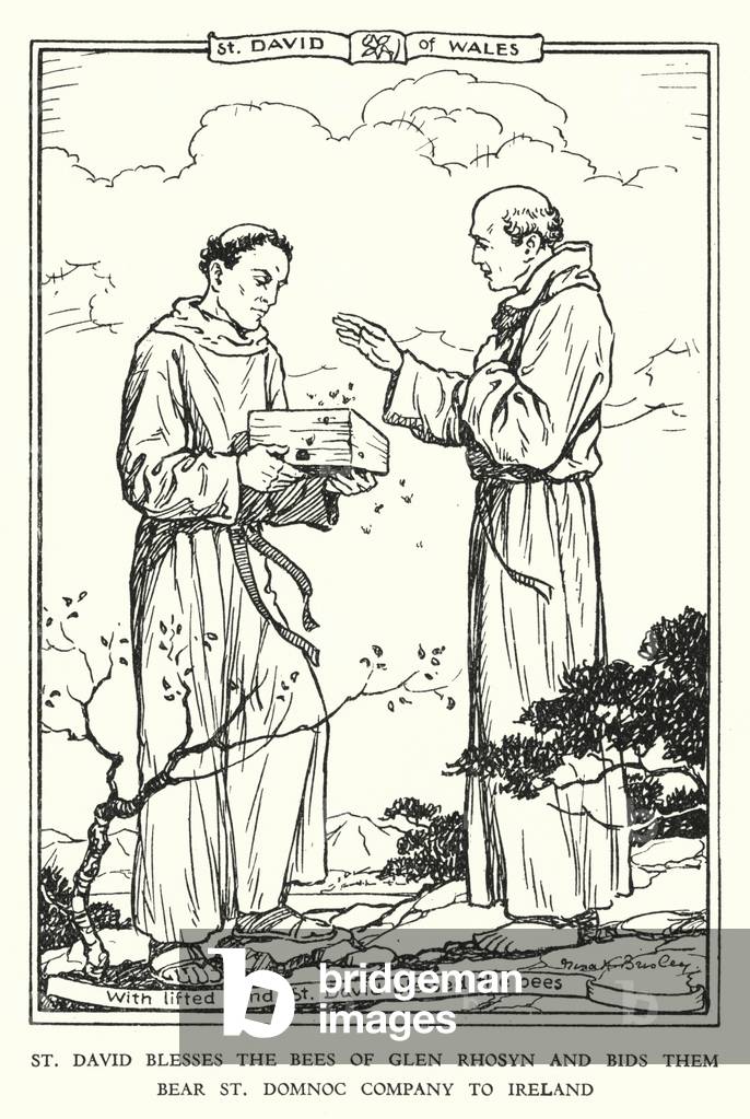 St David of Wales (litho)