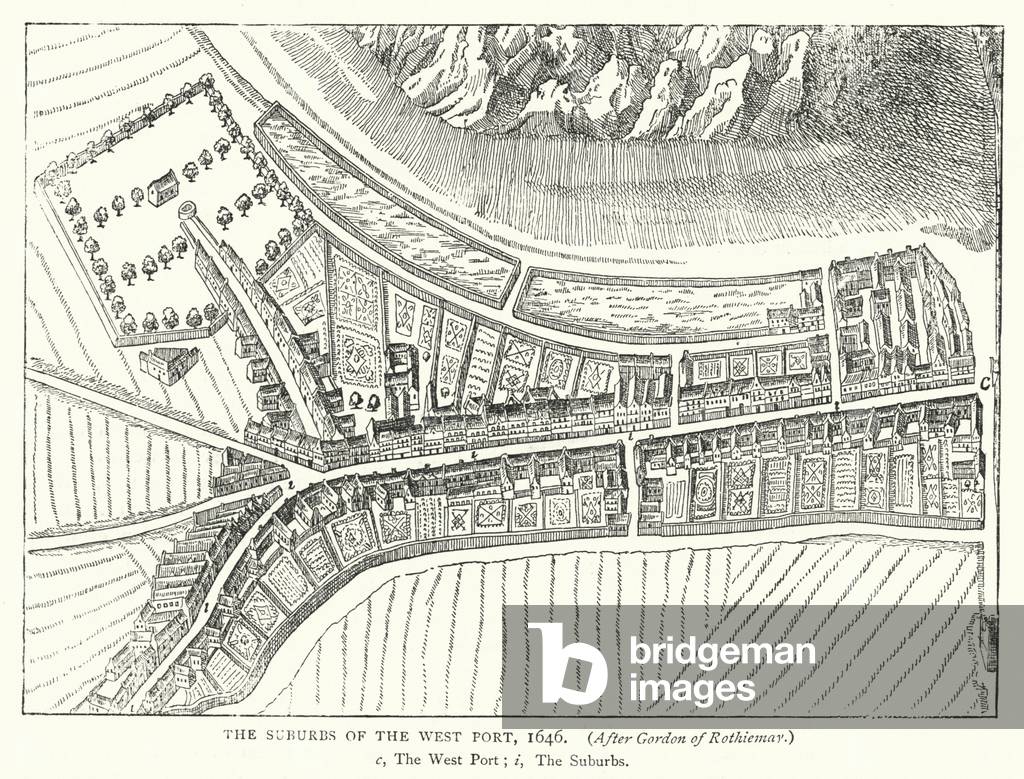 The Suburbs of the West Port, 1646 (engraving)