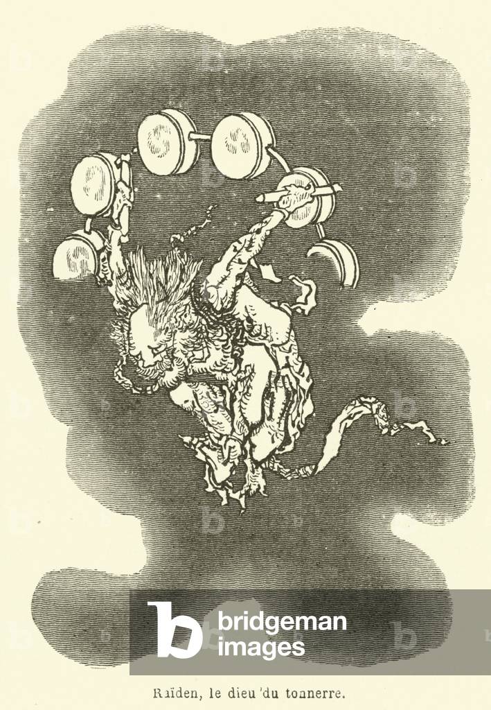 Raiden, le dieu du tonnerre (engraving)