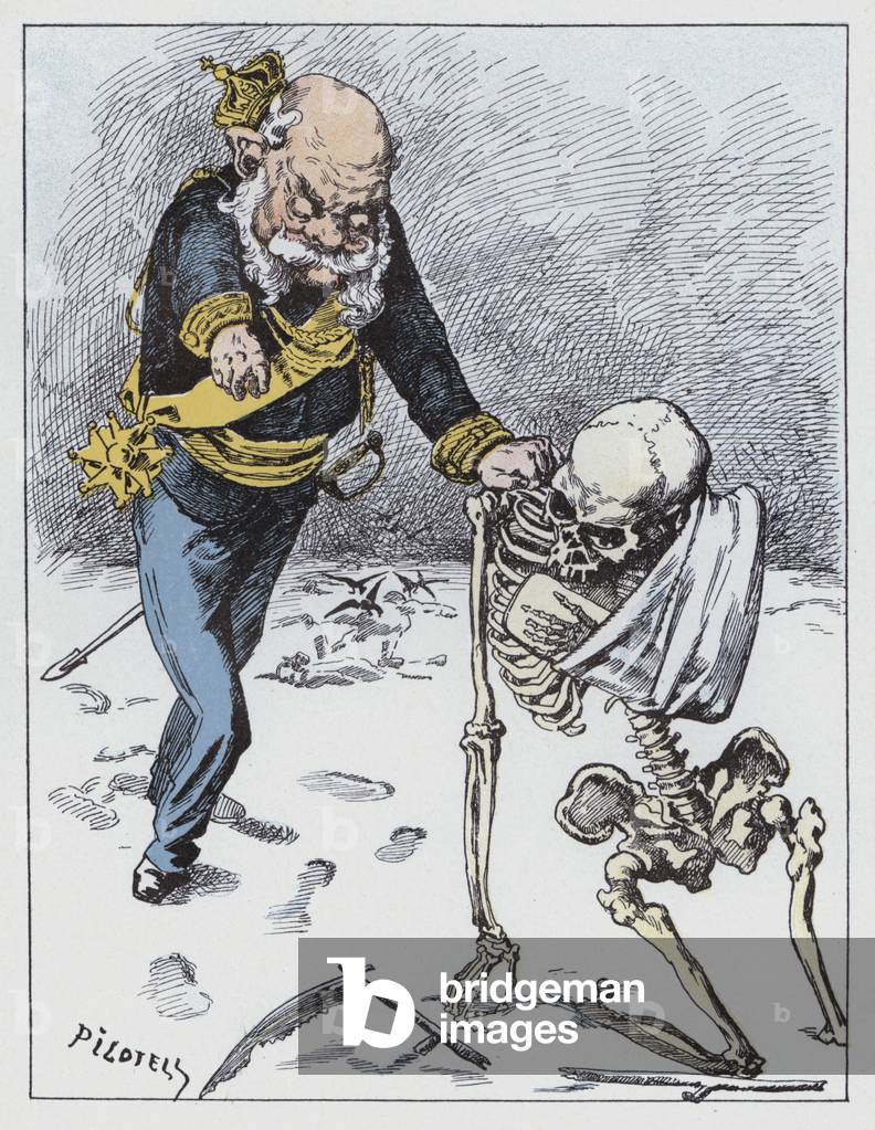 Caricature of King Wilhelm I of Prussia (colour litho)