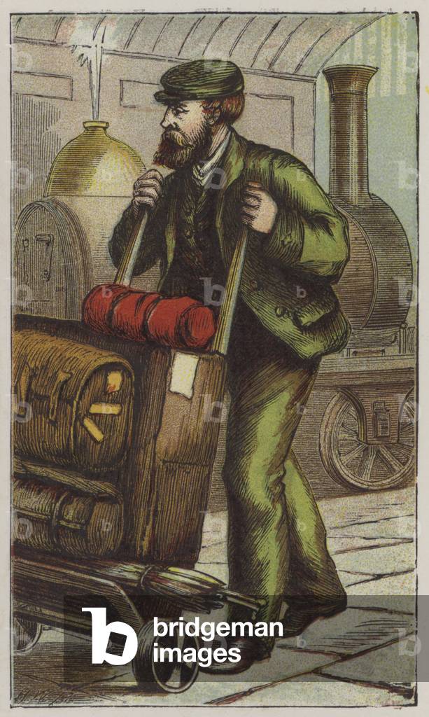 Railway Porter (colour litho)
