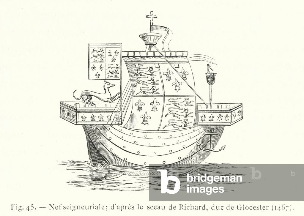 Nef seigneuriale; d'apres le sceau de Richard, duc de Glocester, 1467 (engraving)