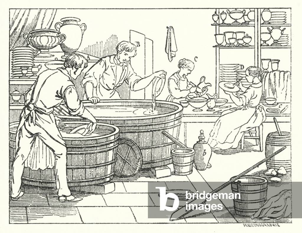 Pottery, glazing (engraving)