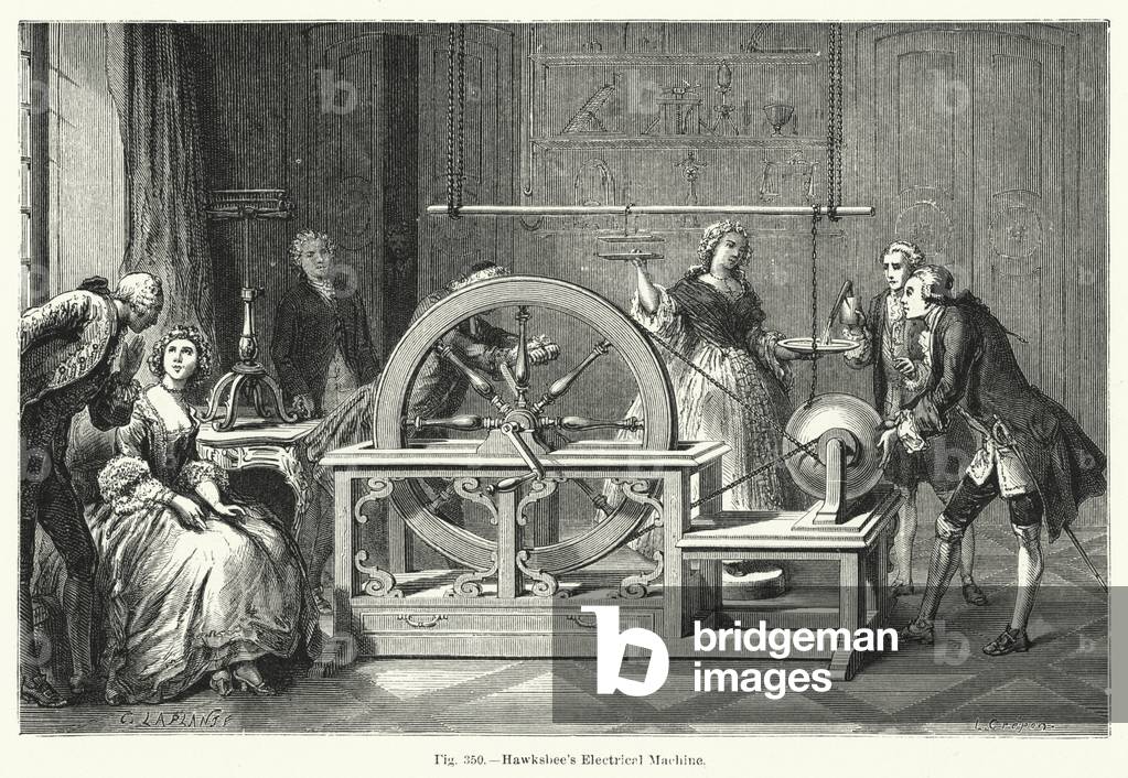 Hawksbee's Electrical Machine (engraving)