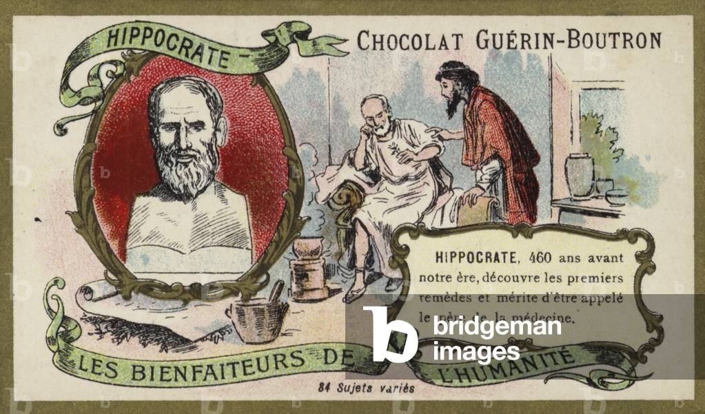 Hippocrates, Ancient Greek physician (chromolitho)