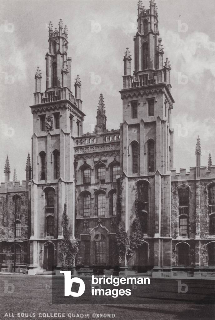 All Souls College Quadrangle Oxford (b/w photo)