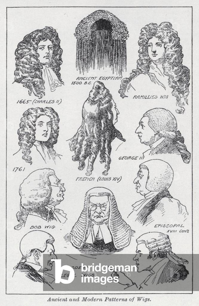 Ancient and modern patterns of wigs (litho)