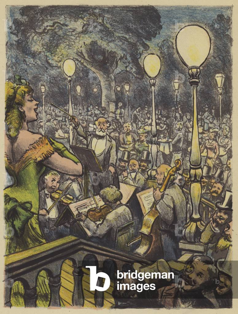 Open Air Concert, Champs-Elysees (colour litho)