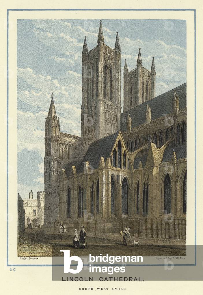 Lincoln Cathedral, south west angle (colour litho)