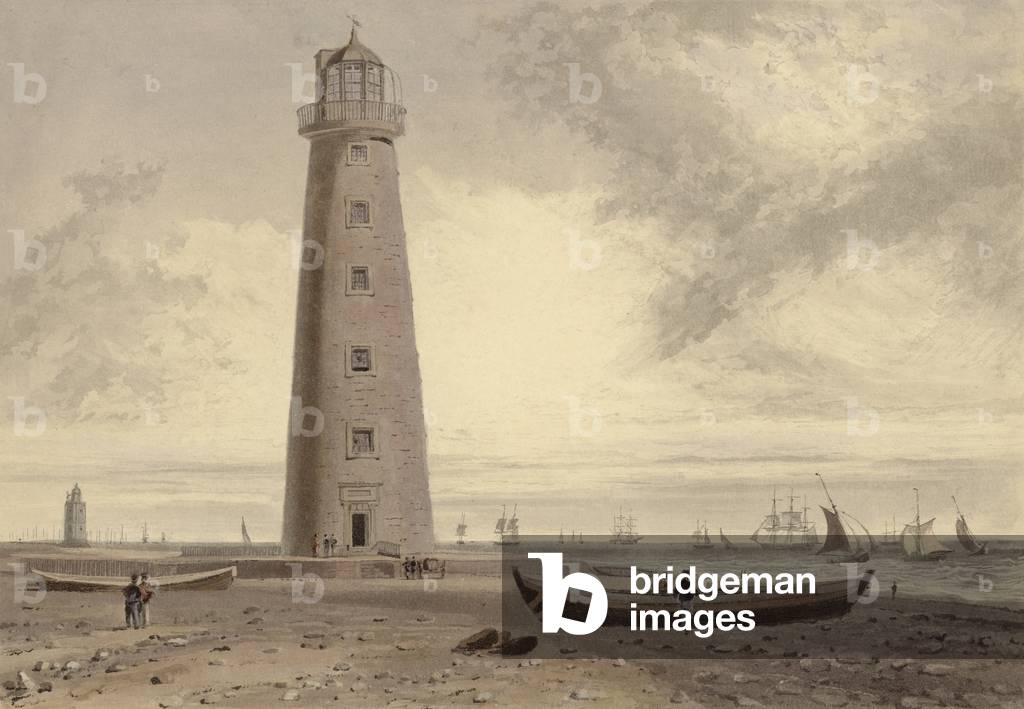 The Orford Ness Lighthouses, Suffolk (aquatint)