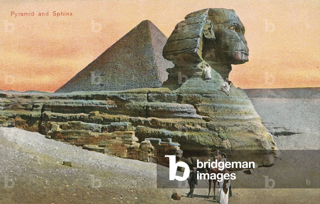 Pyramid and Sphinx (colour photo)