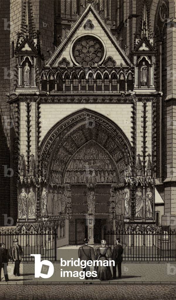 Metz: Portal der Kathedrale (litho)