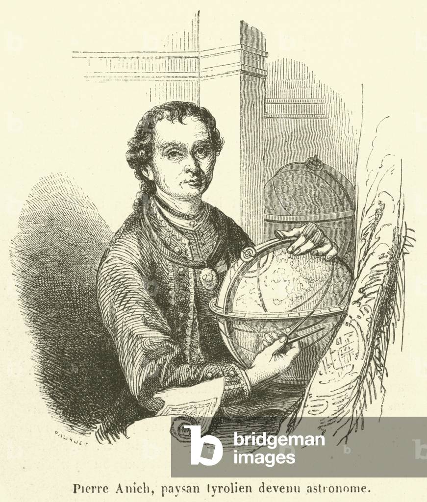 Pierre Anich, paysan tyrolien devenu astronome (engraving)