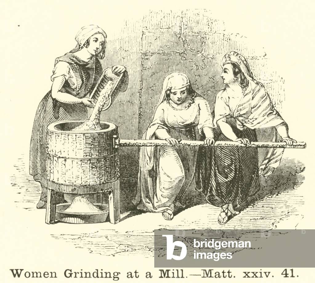 Women Grinding at a Mill, Matt, xxiv, 41 (engraving)