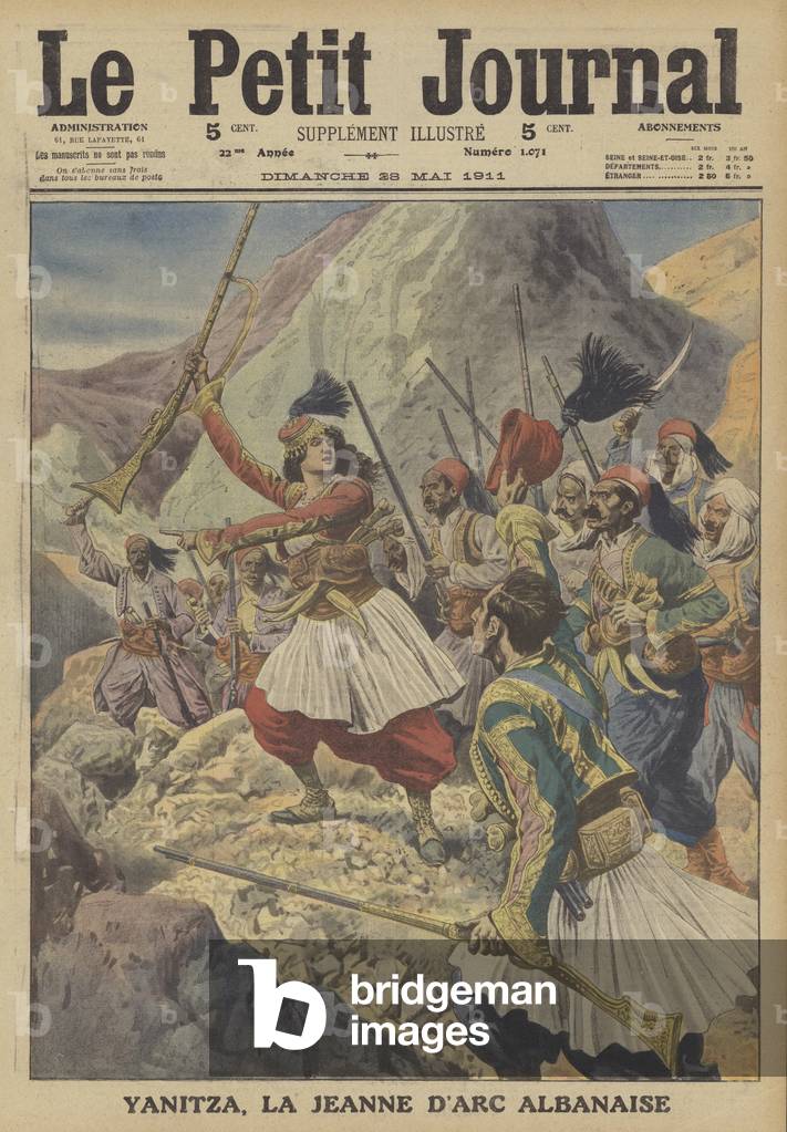 Yanitza, the Albanian Joan of Arc (colour litho)