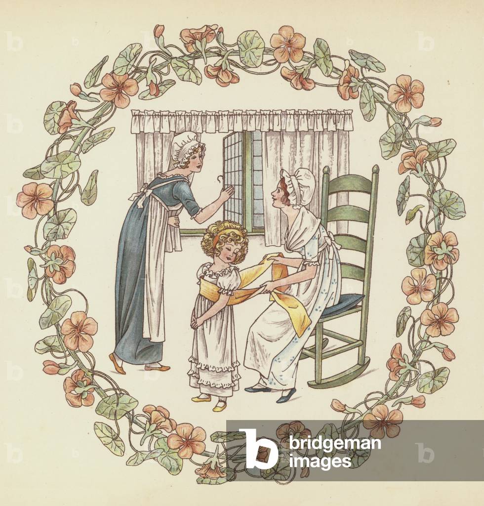 Mrs Leicester's School (colour litho)