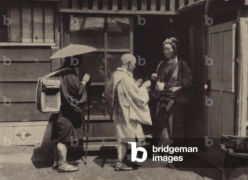 Kyoto, Pilgrims (b/w photo)