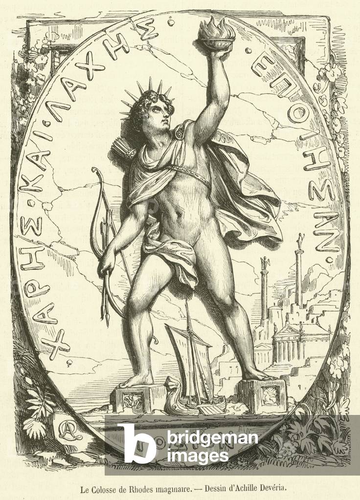 Le Colosse de Rhodes imaginaire (engraving)