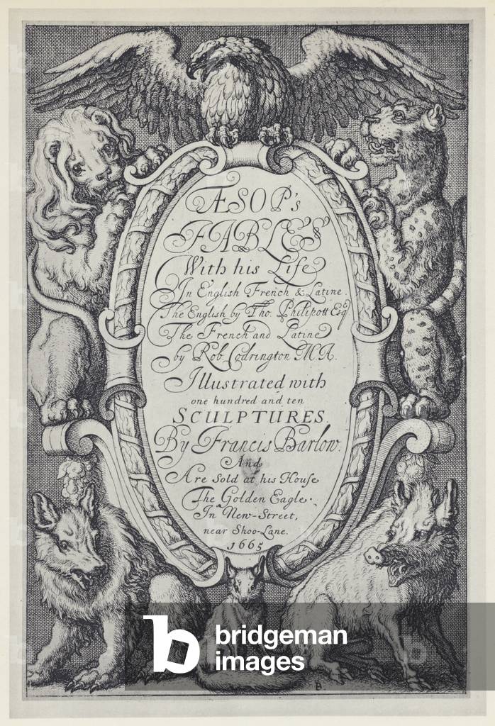 Aesop, Fables, F Barlow 1665 (b/w photo)