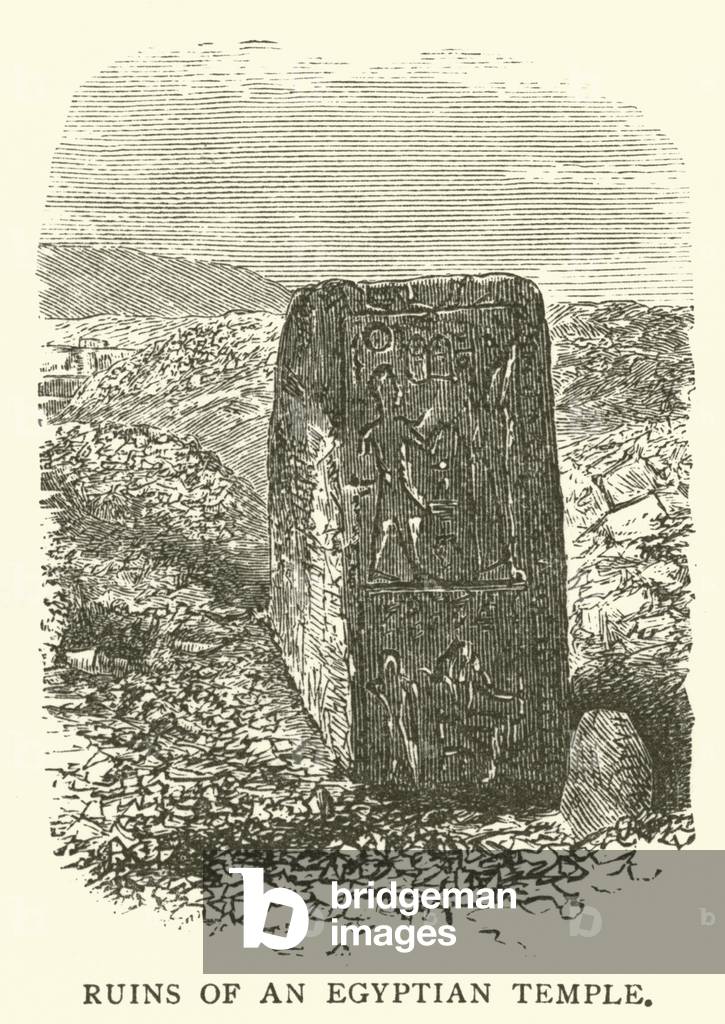 Ruins of an egyptian temple (engraving)