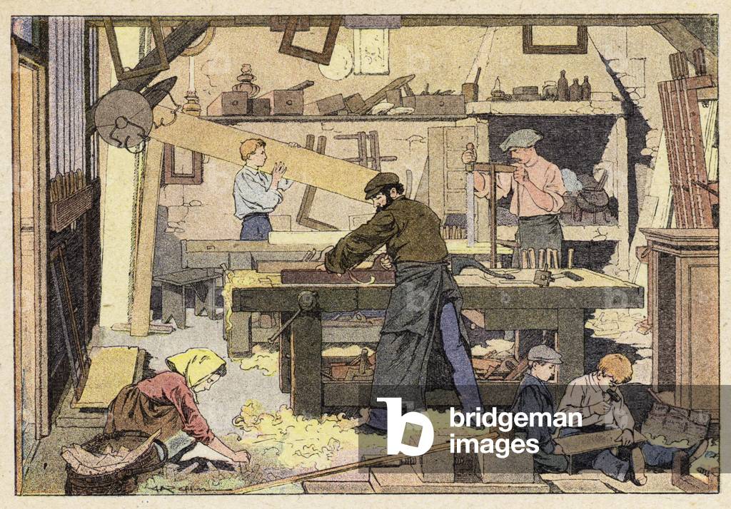 Le Menuisier, The Joiner (colour litho)