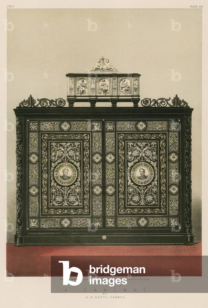 A Cabinet by G B Gatti, Faenza (chromolitho)