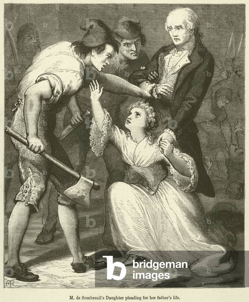 M de Sombreuil's Daughter pleading for her father's life (engraving)