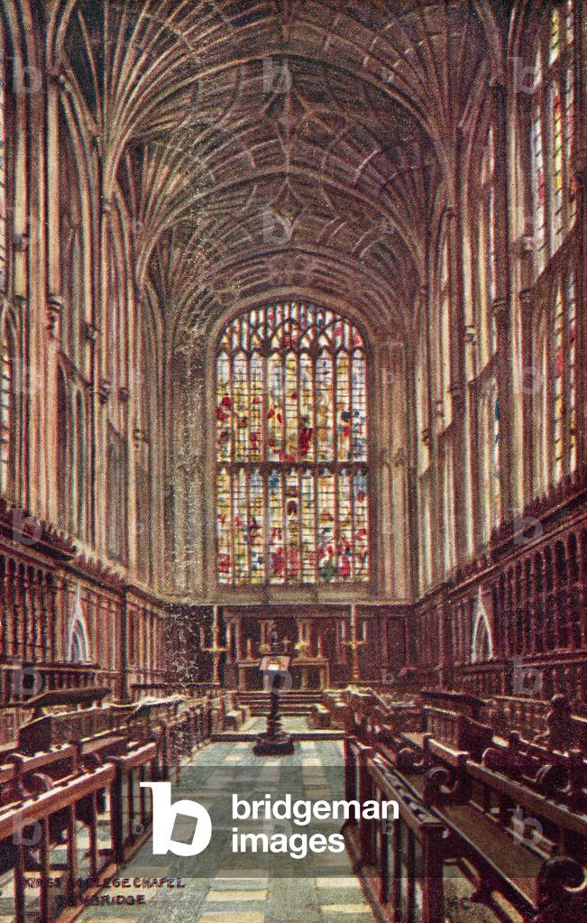 Kings College Chapel, Cambridge (colour litho)