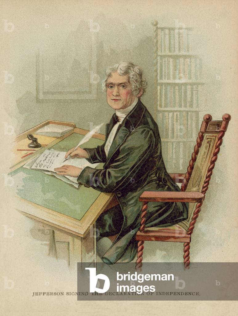 Jefferson signing the Declaration of Independence (chromolitho)