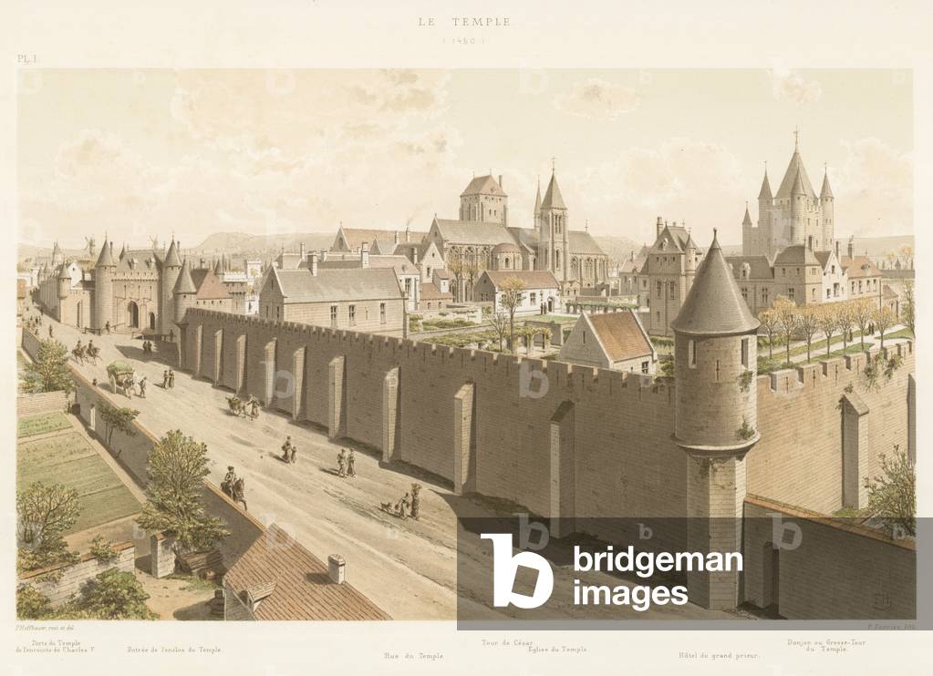 Le Temple, 1450 (colour litho)