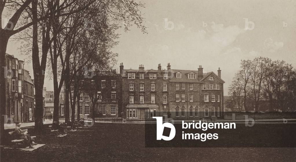 Parker's Piece and University Arms, Cambridge (b/w photo)