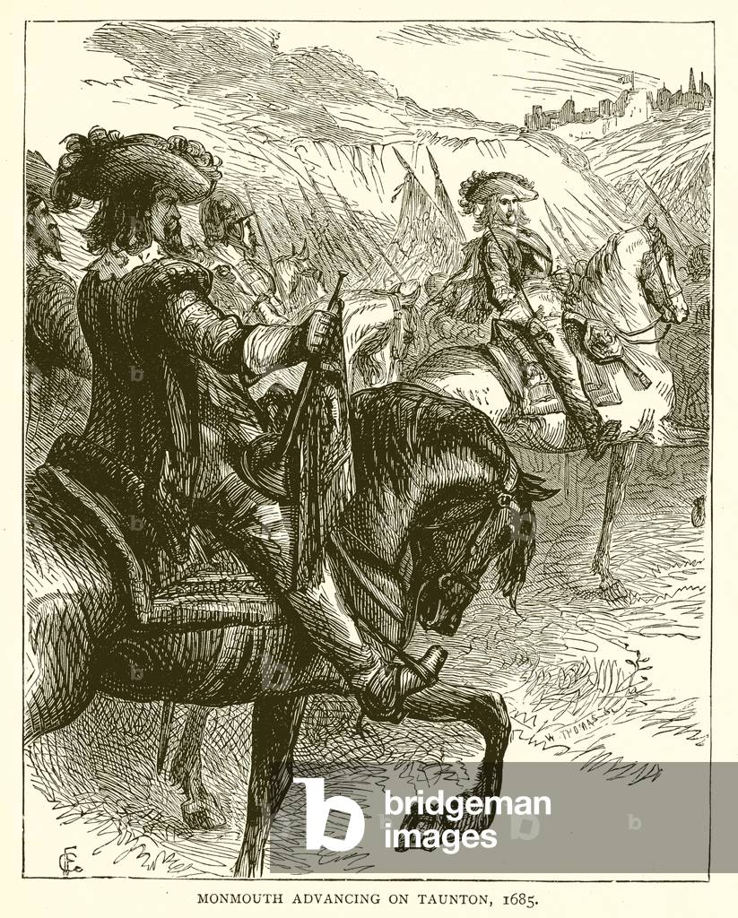 Monmouth advancing on Taunton, 1685 (engraving)