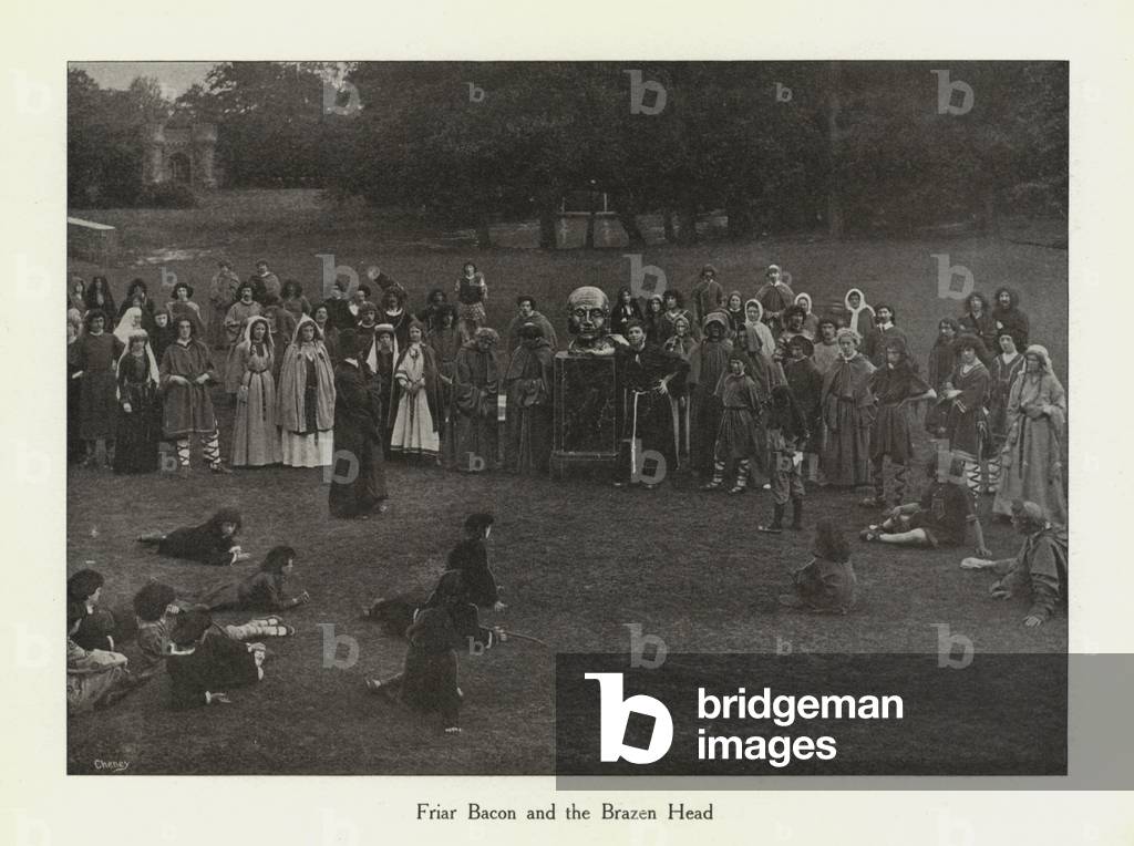 Oxford Historical Pageant, 1907: Friar Bacon and the Brazen Head (b/w photo)