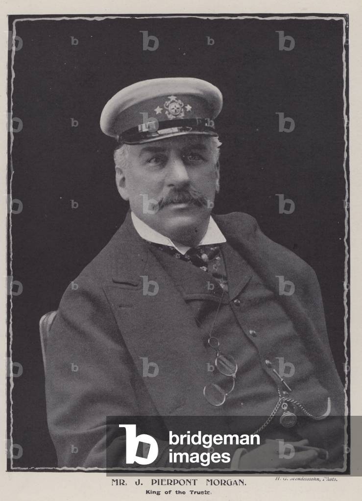 Mr J Pierpont Morgan, King of the Trusts (b/w photo)