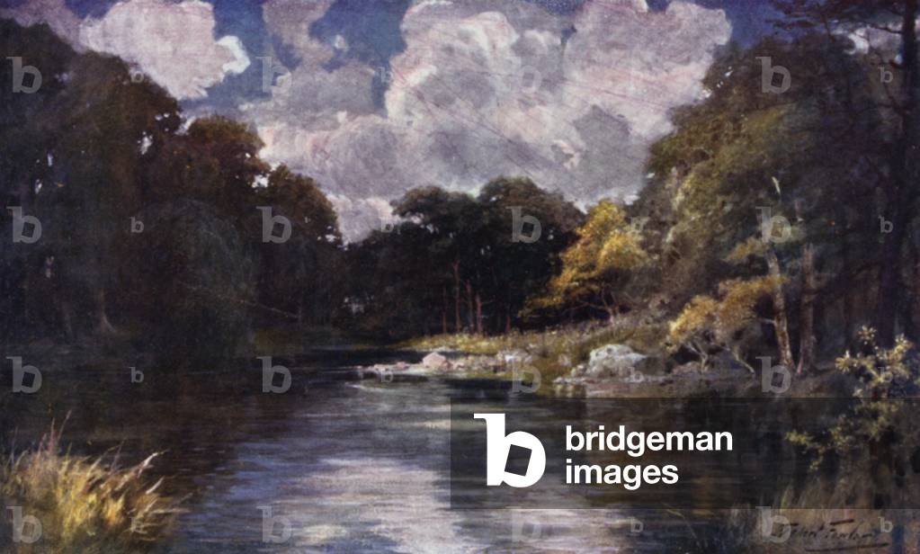 The Trout Stream (colour litho)