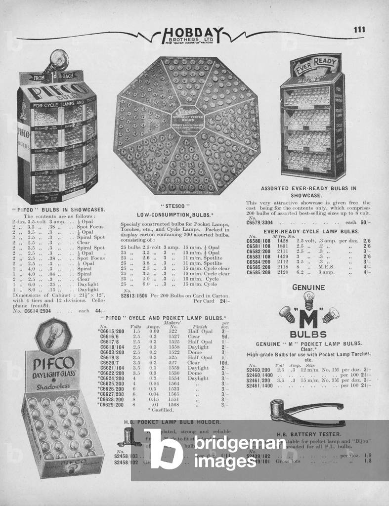 Page from Hobdays General Merchandise Catalogue 1936/1937 (litho)