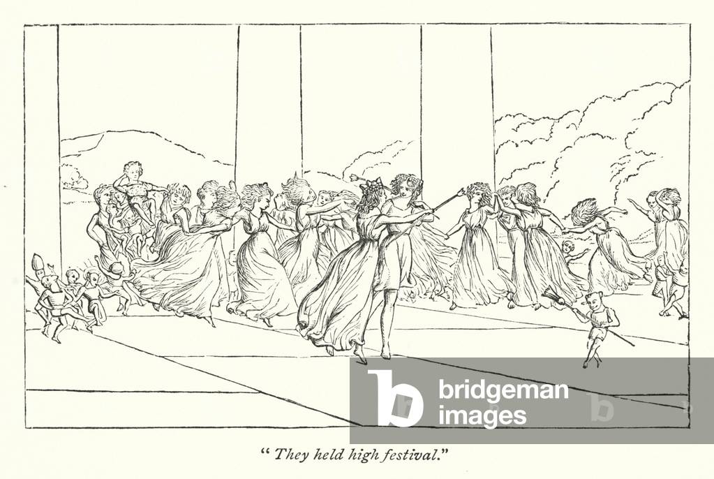 Shakespeare's A Midsummer-Night's Dream; Oberon and Titania bless Theseus's wedding (engraving)