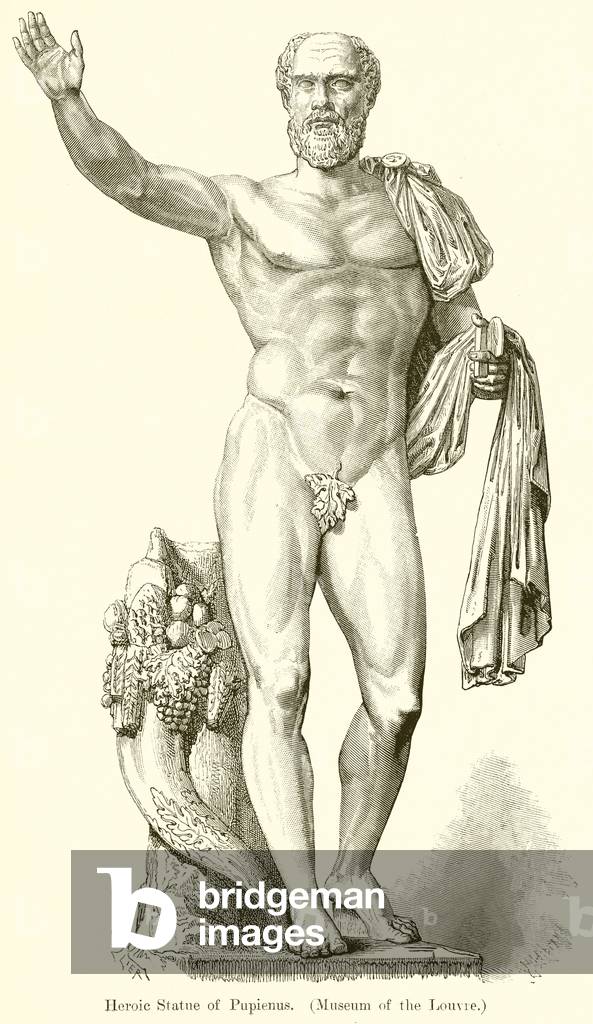 Heroic Statue of Pupienus. (Museum of the Louvre) (engraving)