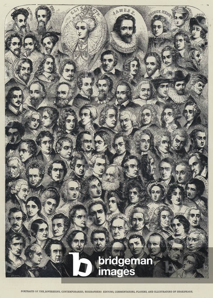 Portraits of the Sovereigns, Contemporaries, Biographers, Editors, Commentators, Players, and Illustrators of Shakspeare (engraving)