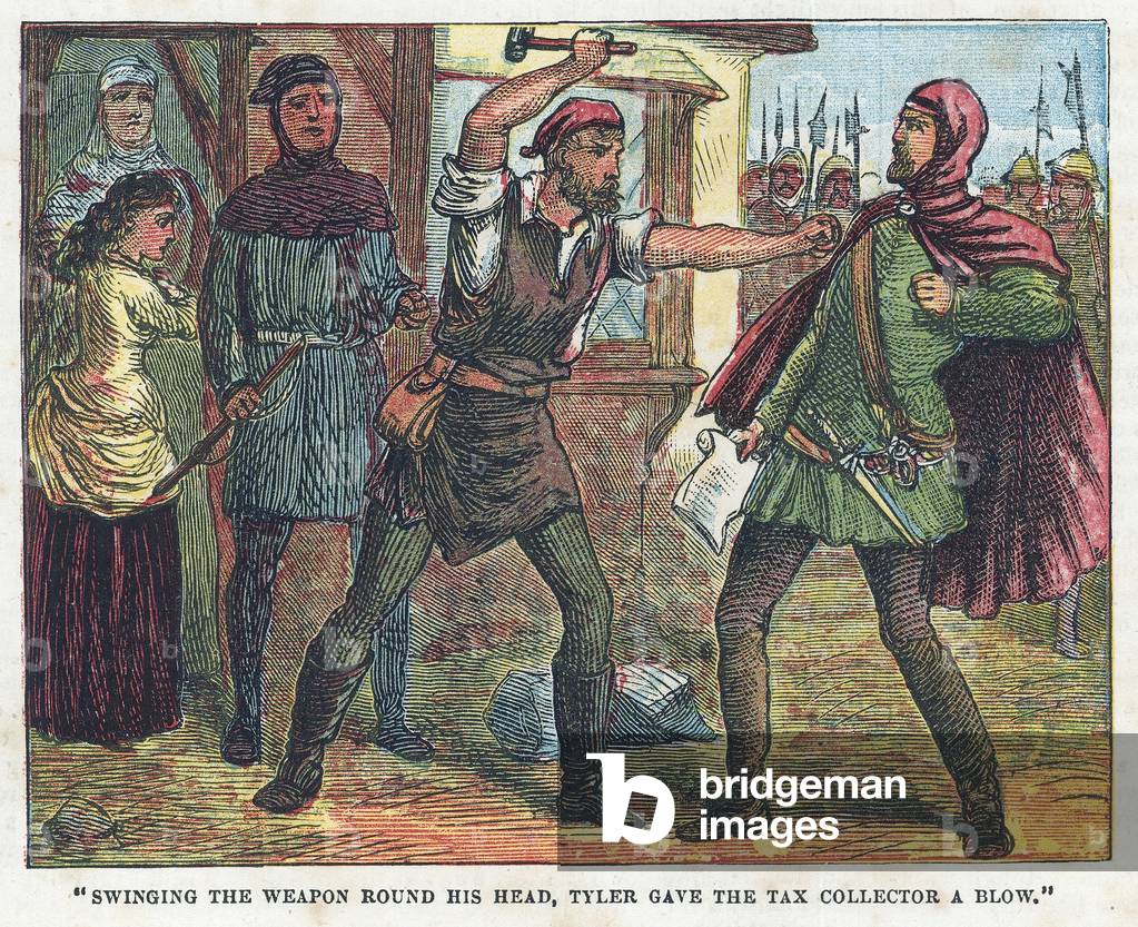 Wat Tyler giving the tax collector a blow