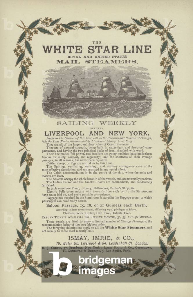 The White Star Line, Royal and United States Mail Steamers (engraving)