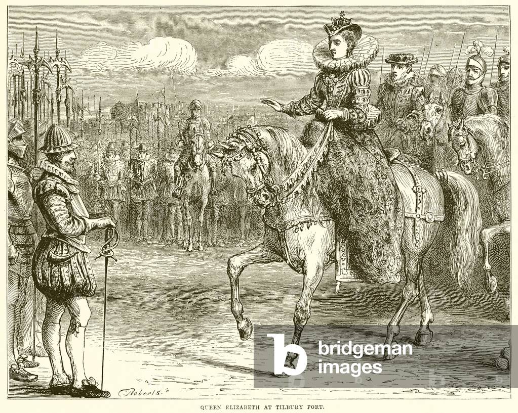 Queen Elizabeth at Tilbury Fort (engraving)