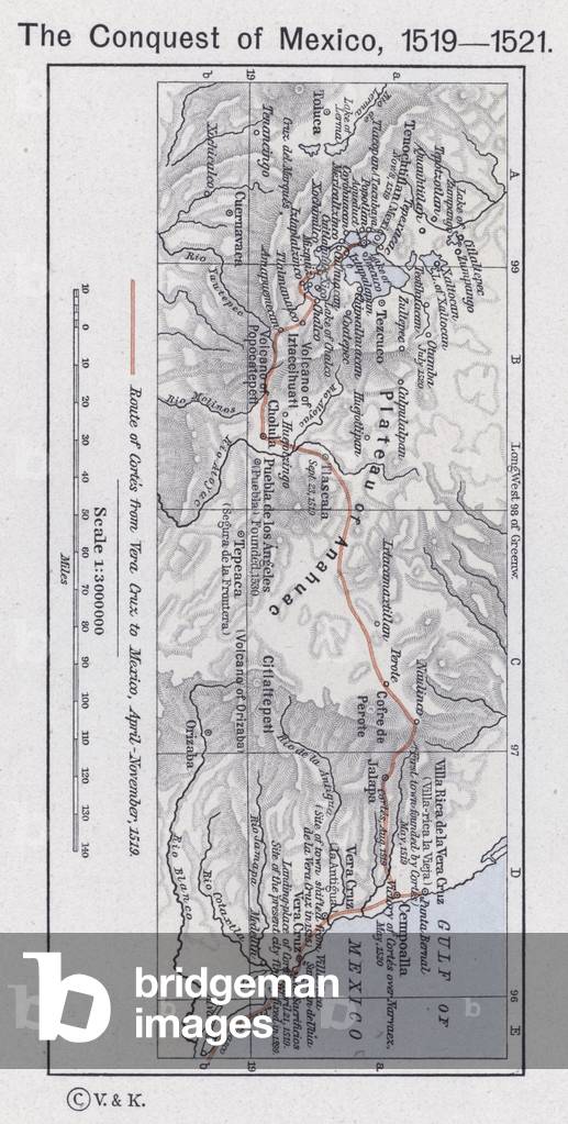 The Conquest of Mexico, 1519-1521 (colour litho)