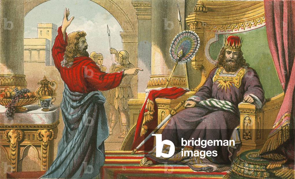 King David being rebuked by Nathan