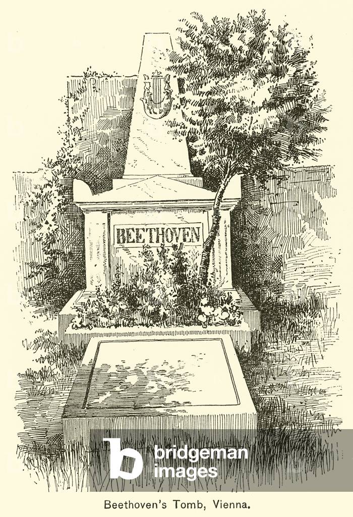 Beethoven's Tomb, Vienna (engraving)