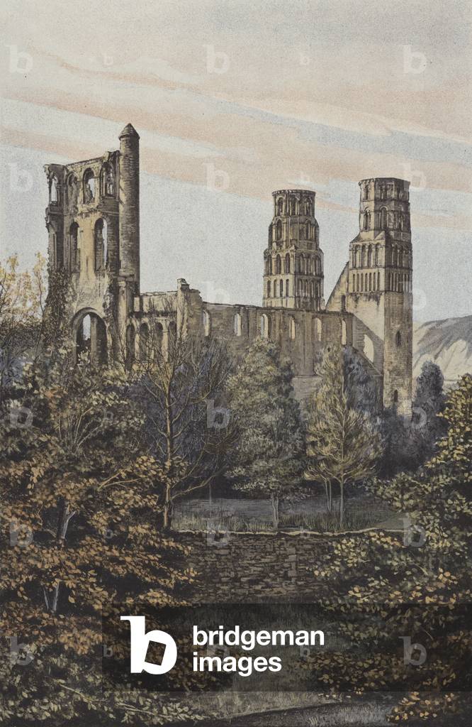 Jumieges, Ancienne abbaye, Ensemble N E (colour photo)