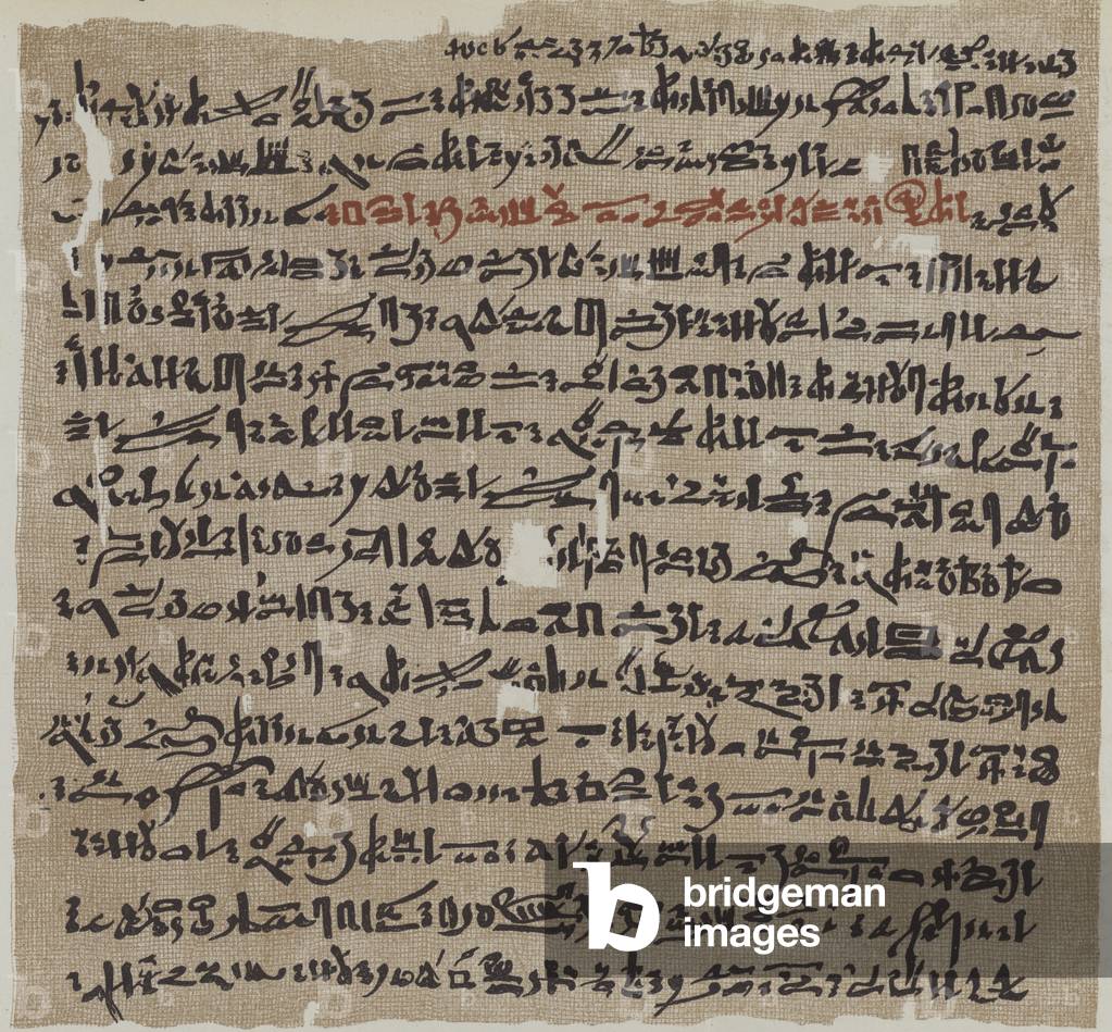Ancient Egyptian papyrus (colour litho)